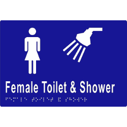 ML16292TS - Female Toilet &amp; Shower Braile Sign Vinyl