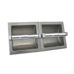 ML262 Recessed Double Toilet Roll Holder - Stainless Steel