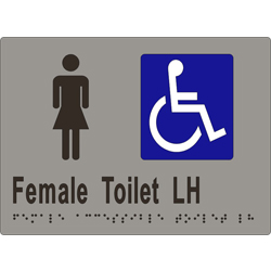 ML16267 Female Toilet LH Braille Sign