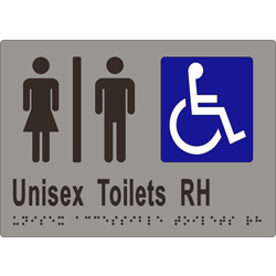 ML16221 Unisex Accessible Toilets Divided RH Transfer Braille Sign