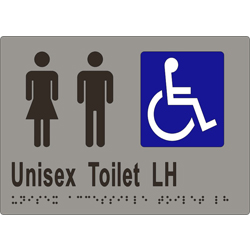 ML16222 Unisex Accessible Toilets LH Transfer Braille Sign