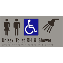 ML16298 Unisex Accessible Toilets RH Transfer & Shower Braille Sign