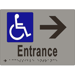 ML16235 Accessible Entrance & Arrow Braille Sign