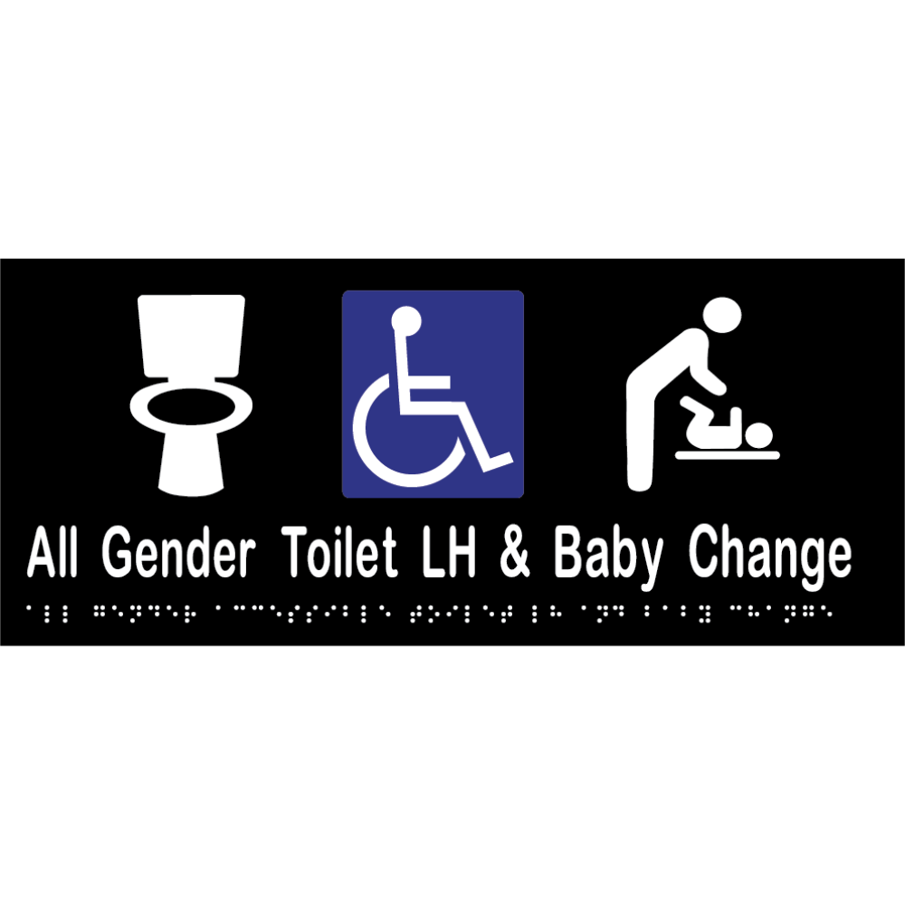 MLS16444_BLK - All Gender Accessible Toilet LH & Baby Change Braille ...