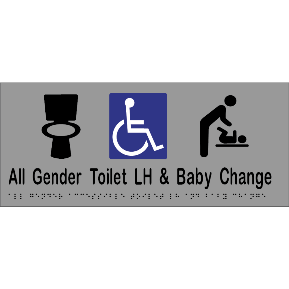 MLS16444_SS - All Gender Accessible Toilet LH & Baby Change Braille ...