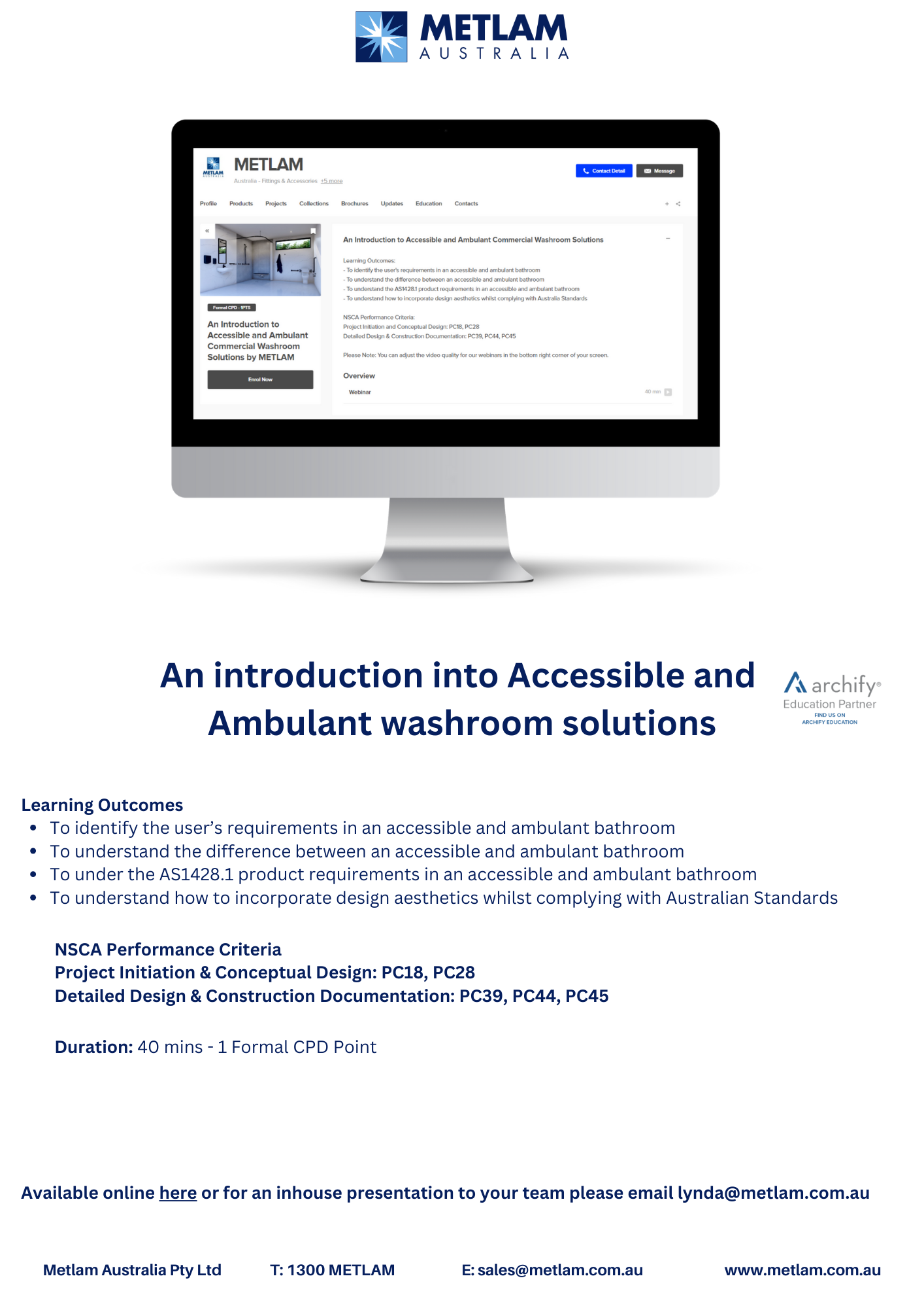 Formal CPD - An introduction into Accessible and Ambulant washroom solutions